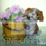 Resin dog figurine indoor flower pot