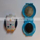 Manufacture Pocket Foldable Hair Brush With Mirror , Plastic Mirror thumbnail-3