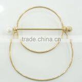 FASHION METAL WIRE BANGLE WITH METAL CC BEAD AND PEARL thumbnail-1