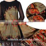 Printed Silk Chiffon Fabric With Flower For Garment