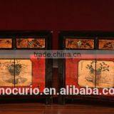 Antique Furniture Mongolia Painted Wooden Cabinet S9 thumbnail-1