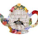 New Design Teapot Style Home Decotive Wooden Wall Clock
