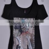 Latest Fashion Design Street Style Printed Off-Shoulder T-shirt Wholesale