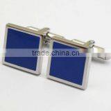 Wholesale Blue Square Shape Stainless Steel Cuff Link thumbnail-4