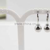 Silver Solid Stainless Steel Ball Pendant Fashion Earrings thumbnail-2