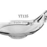 Clear Glass Plate Fruit or Console Bowl-Outside Tear Drop Shapes thumbnail-1