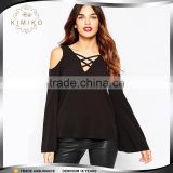 Ladies black tops and blouses 2015 hot sale
