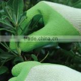 10g polyester coated latex cheap labor work safety glove