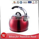 Color Coating Single Bottom Non Electric Stainless Steel Whistling Tea Kettle