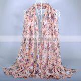 Flower Pattern Viscose Pashmina Shawl Scarf Voile Scarves 180*90 Pashmina Muslim Hijab thumbnail-1