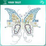 Lady Hot Pink Turquoise Ribbon Cute Dress Iron-on Hot Fix Motif Rhinestone thumbnail-6