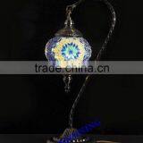 Evershining YMA404 Hotsale Brass Swan Neck Globe Shade Mosaic Craft Bedside Lamps, Moroccan and Turkish Table Lamps