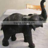 BlACK Marble Elephant Figurine thumbnail-1