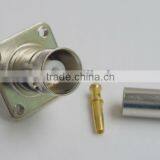 RF Coaxial Connector BNC Female 4-hole Panel Mount Crimp for RG58 thumbnail-2
