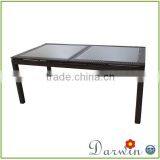 Glass Top Outdoor Rattan Extension Table thumbnail-3