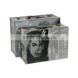 Decorative Wooden Suitcase Storage Box