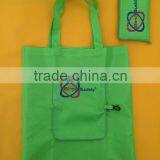 Custom 210 t Ripstop Nylon These Reusable Folding Shopping Bag With Small Pouch thumbnail-1
