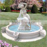 Garden and Plaza Decoration Hand Carving Yellow Marble Angel Fountain thumbnail-6