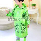 2016 New Design Best Selling Kids Wear Green Background Disposable Rain Poncho With Poka Dot thumbnail-4