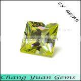 6x6mm Square Shape Olive Color Zirconia Gemstone thumbnail-1