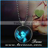 Halloween Necklace Ghost Children Round Locket Glow in the Dark Pendant Halloween Decoration thumbnail-6