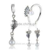Luxury Silver Jewelry Set Wholesale Sterling Silver Cz Stud Earrings 925 Thailand Silver Earring Fashion Letter Pendant Jewelry thumbnail-3