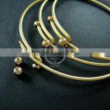 65mm Diameter Raw Brass Double Beads Screw Top Adjustable DIY Wiring Bracelet Bangle Supplies 1900092 thumbnail-2