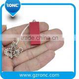 Sliver Keychain Cell Phone Accessory Brown Leather 32GB USB Flash Drive thumbnail-4