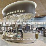Piblic Place Airport Acrylic Solid Surface Counter Solid Wood Food Kiosk thumbnail-1