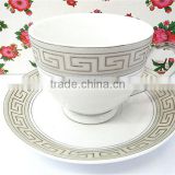 round Porcelain Ceramic tea cup and saucer set
