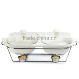 Ceramic cookware sets pan with cover and metal stand wholesale