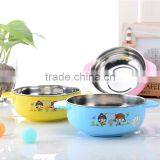 2016 New Style Colorful Plastic Baby Use Thermal Stainless Steel Bowl thumbnail-1