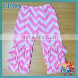 HOT!baby chevron pants with 3 layers ruffle baby leggings girls chevron pants