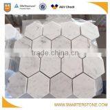Triangle Marble Mosaic Irregular Mosaic Carrara White Tile thumbnail-5