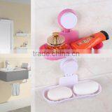 Bathroom Adhesive Storage Rack With Suckers/plastic Soap Holders Strainer thumbnail-3