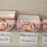 Pink Square Shape Ceramic Flower Planter for Valentine thumbnail-1