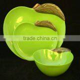 Melamine Dinnerware Set With Apple Design thumbnail-1