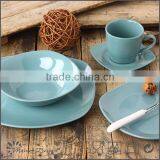 20pcs Newest High Quality Light Blue Ceramic Stoneware Square Dinnerware Set