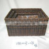 Square PE Plastic Rattan Material Storage Basket Plant Pot thumbnail-2