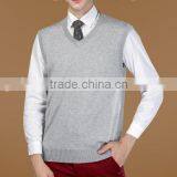 2016 New Autumn Winter Warm Cashmere Sweater Vest Men Classic Sleeveless Wool Solid Color Jersey Casual V-Neck Pullover thumbnail-1