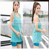 Spandex Lycra Womens Plain Color Workout Gym Custom Sports Top thumbnail-1