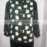 LADIES BLOUSE WITH GEORGETTE SLEEVES (Garment Stock Lots / Apparel Stock / Stocklots / Garment Apparel From India) thumbnail-2