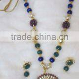 Gold Plated Pearl Beads Pendant Necklace EARRING Set thumbnail-1