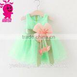 2016 New Wholesaler Baby Princess Christmas Dresses Girls Skirt Set With Bowknot thumbnail-2