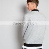 MGOO Men Custom Cotton Zip Up Coat Robbing Collar Tailored Jersey Bomber Jacket Grey Baseball Clothings thumbnail-4