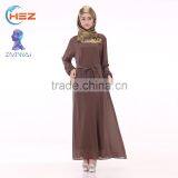 Zakiyyah 690 Muslim Plus Size Long Dress With Belt Silk Route Abaya in Solid Color Women Clothing in Malaysia thumbnail-4
