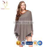 Wholesale Cashmere Nepal Poncho Ladies Knitting Pattern Poncho thumbnail-1