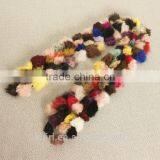 New Women Winter Real Rabbit Fur Scarf Lady Fur Scarves 100 Fur Ball Velvet Rabbit Echarpe Luxury Neck Warmer thumbnail-3