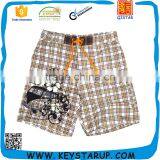 Men Good Quality Quick Dry Checks Print Surf Board Shorts Swimwear & Beachwear thumbnail-1