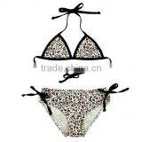 So Cute!Baby Girls Leopard 2pcs Ruffled Printed Halter Seaside Fashion Swimsuit/Baby Bathing Suit/Swimwear thumbnail-1